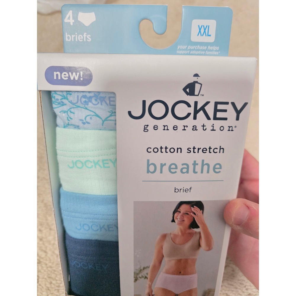 Jockey Generation Cotton Stretch Breathe Brief 4-Pack Blue Teal XXL - Picture 2 of 3
